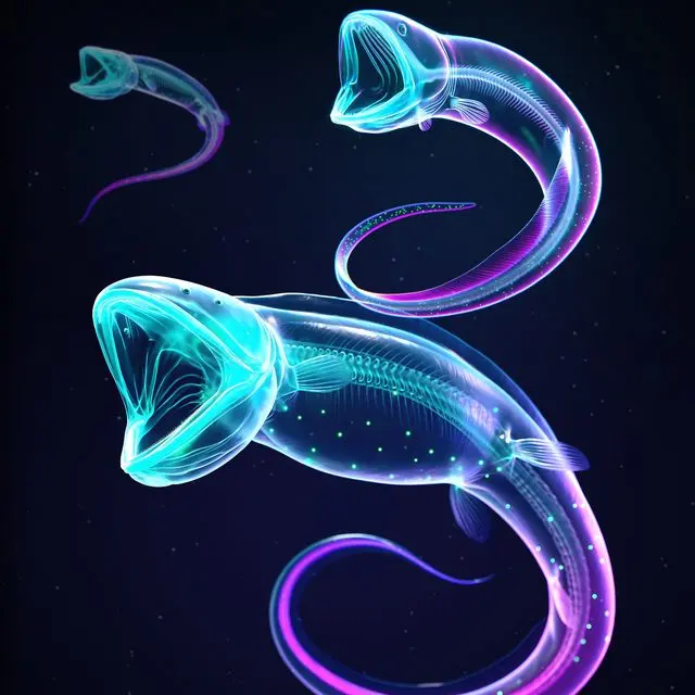 Pelican eel, a plate from Glowing Oceans by Firoiu Dan Nicolae